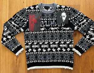 DIESEL BLACK GOLD K-Gerko Distressed Wool Knit Jumper Patch Ripped SIZE MEDIUM  - Picture 1 of 12