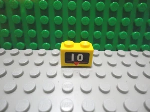 Lego 1 Yellow 1x2 brick block vintage printed #10 - Picture 1 of 1