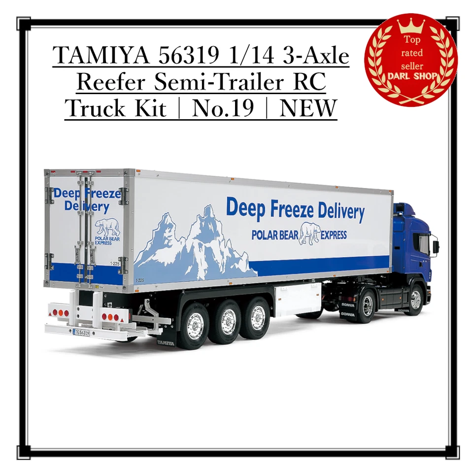 TAMIYA 56319 1/14 3-Axle Reefer Semi-Trailer RC Truck Kit | N.19 | NUOVO - Immagine 1 di 4