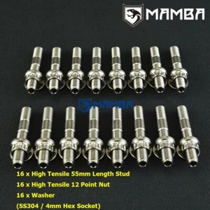 CNC Turbo To Exhaust Manifold and Downpipe Studs Kit Mini Cooper R55 R56 R57 R58 - Picture 1 of 10