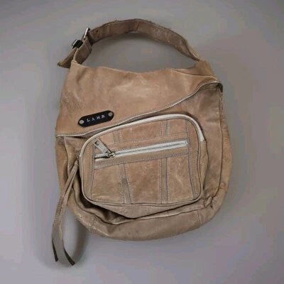 L.A.M.B. Corsaire Seville Large Beige Leather Hobo Bag.  PB Foto 1 de 4