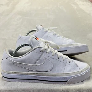Nike Court Legacy Shoes Men's 10 Unisex Next Nature White Black Casual Sneaker - Picture 1 of 10