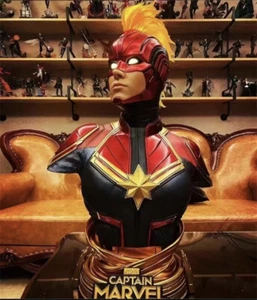 Queen Studio Captain Marvel Bust 1/1 Life Size Recast LED Resin Painted Statue - Picture 1 of 9