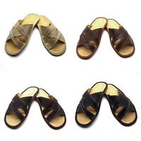 EU 40-48 Mens Natural Leather Slippers Shoes Mule Size UK 6-14