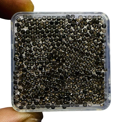 Lote de 250 piedras preciosas sueltas calibradas corte redondo de cuarzo ahumado natural VVS 1,75 mm Foto 1 de 4