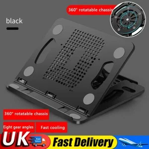 8 Levels Angle Adjustable Foldable Laptop Phone Stand for 14 in Laptop (Blac) UK - Afbeelding 1 van 8