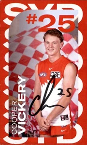 Signed 2023 Sydney Swans AFL Club-Issued Rookie Card - Cooper Vickery - Picture 1 of 3