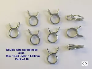CLIP TUBO MOLLA DOPPIO FILO Misura Min.10,40mm Max.11,00mm Codice 10107 CONFEZIONE DA 10 - Foto 1 di 12