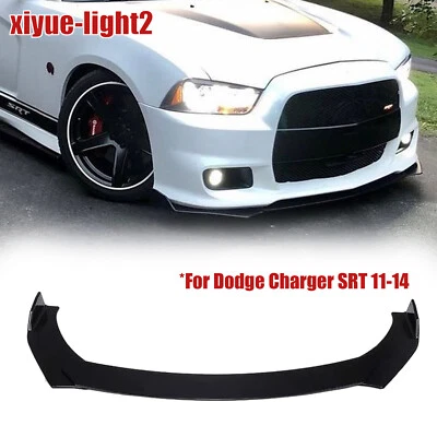 For Dodge Charger SRT 11-14 Glossy Black Front Bumper Body Splitter Spoiler Lip - Imagem 1 de 4