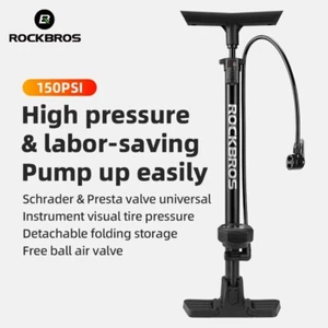 ROCKBROS 150PSI Bicycle Pump High Pressure Pump With Safe Instrument Measurement - Picture 1 of 12