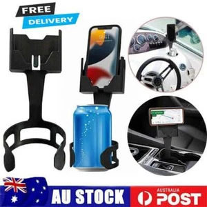 2in1 Car Phone Cup Holder Stand Cradle Adjustable 360 Degree Cell Phone Mount PB - Picture 1 of 15