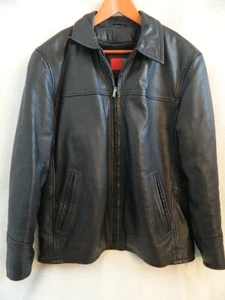 Koss Mens Black Leather Jacket w\ZIp Out Lining Size 42 - Picture 1 of 5
