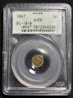 1867 California Gold 50 Cent Liberty Round Bg-1018 Pcgs Au58 - High R.4 in Ogh