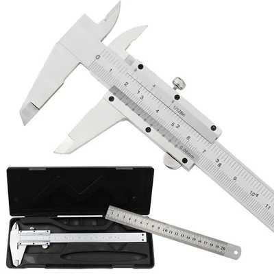6/150mm Non Digital Vernier Caliper, Steel, Dual Scale 1/128, 0.05mm, Tool - Image 1 of 4