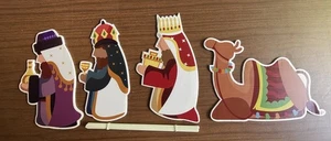 4 Stück Weihnachten Outdoor Boden Hof Schilder 3 Weise Männer Kamel Pfähle einseitig - Bild 1 von 9