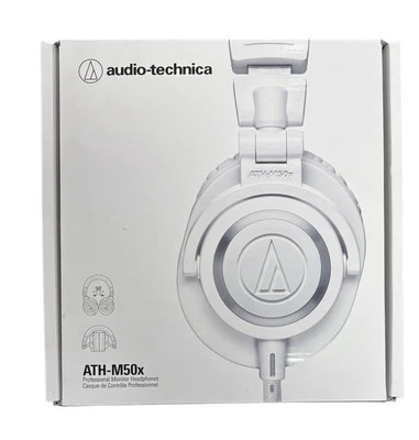 A-T ATH-M50X Professional On The Ear Headphones-White US New - Image 1 of 4