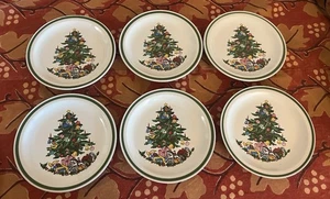 6 INTERNATIONAL CHINA NOEL JAPAN SALAD PLATES APPROXIMATELY 7 1/2" - Picture 1 of 5