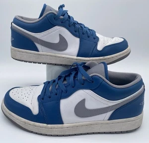 Nike Air Jordan 1 Low Bred Blau Weiß Größe.44 Im Guten Zustand - Bild 1 von 16