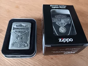 Harley Davidson Zippo Feuerzeug mit orign. Lederetui OVP. unbenutzt - Bild 1 von 4