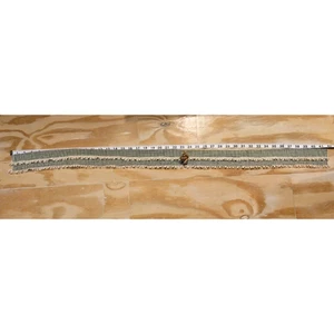 Longaberger Green White Plaid 42" Basket Garter Wood Dangling Heart Charm - Picture 1 of 3