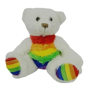 Rainbow Pride Teddy Bear 7 inch Plush Colorful Stuffed Animal Toy Plushland - Picture 1 of 7