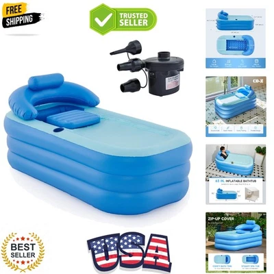 Inflatable Adult Bath Tub, Free-Standing Blow Up Bathtub with Foldable Portab... - Image 1 of 4