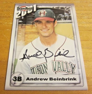 Andrew Beinbrink 2001 Team Best Autographs #1 Trading Card MiLB Renegades - Picture 1 of 2