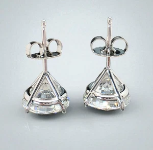 4.00 Ct E VS1 Round Lab Grown Martini Diamond Studs 14k Gold IGI Certified - Picture 1 of 5