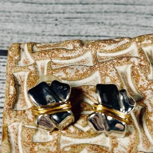 Elegante Silber und Gold Damen Ohrringe - Bild 1 von 4