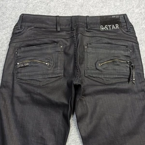 G-Star RAW Berlin-Straight Damen Jeans W32 L32 schwarz beschichtet glänzend Low Waist - Bild 1 von 15
