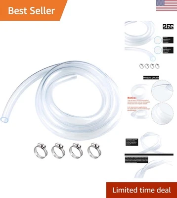 Tubo PVC transparente duradero de 50 pies 1/2" ID x 5/8" OD - Ideal para acuarios y jardines Foto 1 de 4