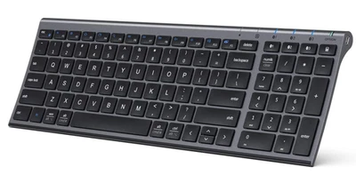 iClever BK10 Wireless Bluetooth Keyboard, Multi Device Keyboard Bluetooth 5.1 - Image 1 of 4