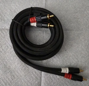 Cinch 6 Fuß Premium 2 Cinch-Stecker/2 Cinch-Stecker M/M 22 AWG Kabel - Schwarz - Bild 1 von 1