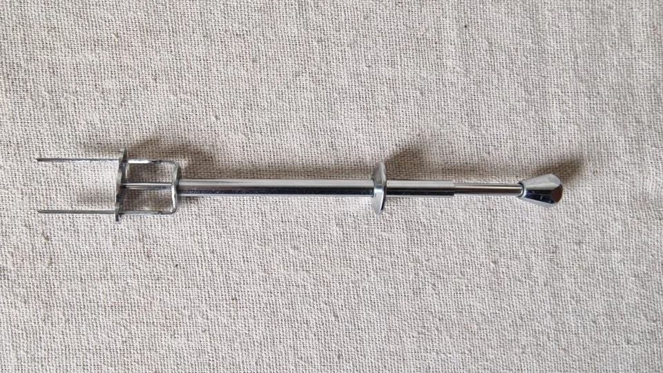 Vintage Mechanical Spring Loaded Chrome Plated Pickle Fork  german engineered  - Image 1 of 4
