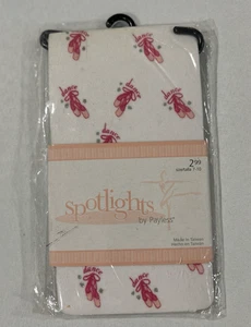 Collant Spotlights By Payless ShoeSource 2006 bianco/rosa giovanile taglia 7-10 - Foto 1 di 11