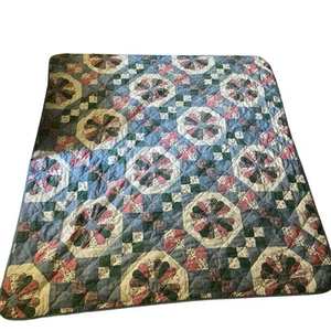 Copriletto Trapuntino Vintage Perfect Fit Floreale Rosa Verde 82”x75,5” - Foto 1 di 7