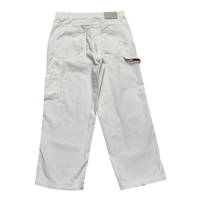 Pantalones capri vintage Y2K Tommy Hilfiger carpintero para mujer talla 4 blanco recortado Foto 1 de 4