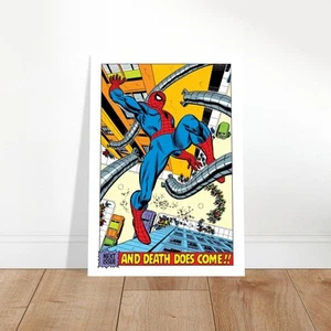 Classic Comic Book Spider-Man Battle Scene Retro Style Poster - Bild 1 von 11