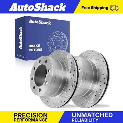 Rear Drilled Slotted Brake Rotors for Dodge Ram 1500 Ram 2500 Ram 3500 V8 - Изображение 1 из 4