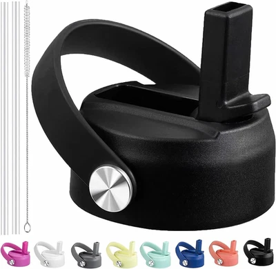 Straw Lid for Hydro Flask Wide Mouth Water Bottles, Top Lids with Black - Image 1 of 4
