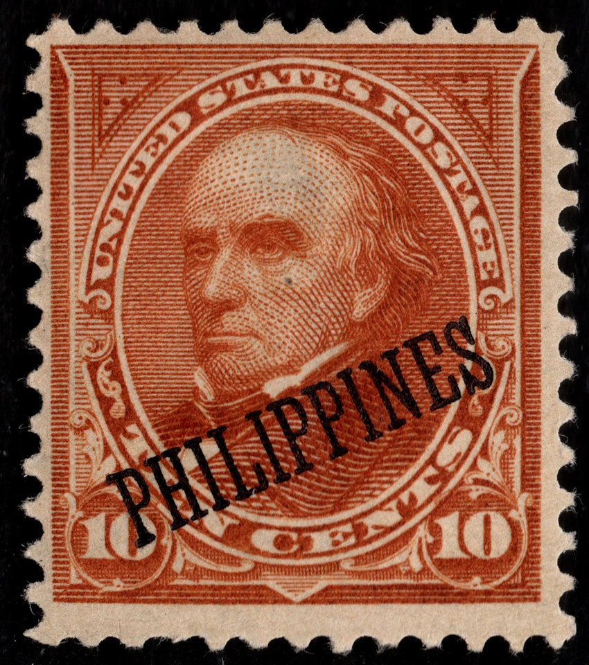 Philippines Stamp Scott #217A Mint F-VF - 10 Cents Orange Brown Daniel Webster - Image 1 of 1