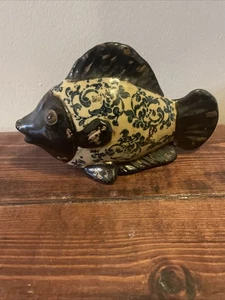 Volkskunst Keramik Fisch Skulptur Deko - Bild 1 von 7