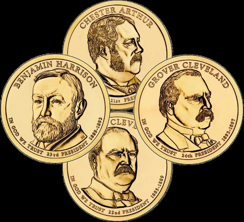 A 2012 Presidential Dollar COMPLETE 4 Coin full SET Brilliant Uncirculated Mint Cover