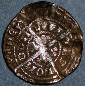 England United Kingdom 1/2 Groat 1369-1377 Edward III Post-treaty period - Picture 1 of 2