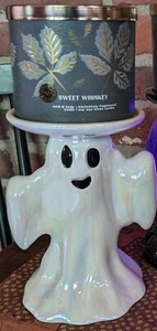 Bath & Body Works 2024 Iridescent Ghost 3-Wick Pedestal Candle Holder Halloween - Picture 1 of 10