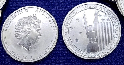 2013 AUSTRALIA COMMEMORATIVE WAR 1941 - 45  PACIFIC  1/2 oz .999 FINE SILVER Cover