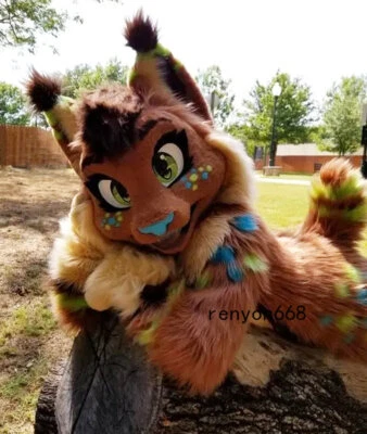 Traje de piel largo Husky perro zorro disfraces mascota disfraz fiesta anuncio vestido #480 Foto 1 de 3