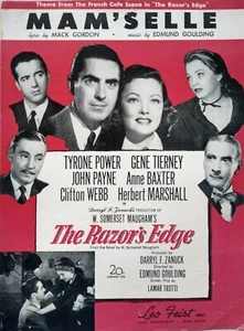 MAM'SELLE The Razors Edge Movie 1947 Gene Tierney Photo Vintage Sheet Music - Picture 1 of 3