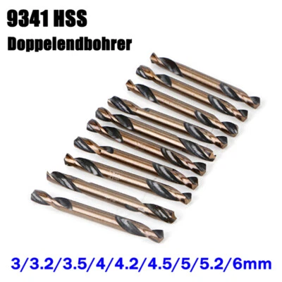 3mm-6mm HSS Doppelendbohrer Spiralbohrer Kobalt Cobaltbohrer Edelstahl Metall - Bild 1 von 4