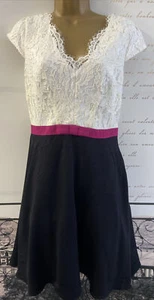 Impresionante Vestido de Noche de Cóctel Monzón “Olivia” Crema y Negro Reino Unido 10 Nuevo con Etiquetas B6 - Imagen 1 de 10